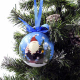 Set of 14 fun Christmas scene decoupage baubles