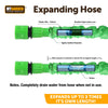 Expandable Garden Hose Pipe 15m/50ft - Expanding Flexible Anti Tangle Portable Lightweight Hosepipe - Includes 7 Function Nozzle Spray Gun Adapters Hanging Hook Holder - Outdoor Patio Lawn Reel