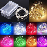 Flexible blue copper wire battery fairy lights