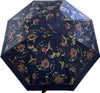 Blue patterned compact telescopic umbrella with cover