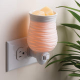 Candle Warmers Etc Pluggable Fragrance Warmer- Decorative Plug-in for Warming Scented Candle Wax Melts and Tarts or Fragrance Oils, White Porcelain Harmony