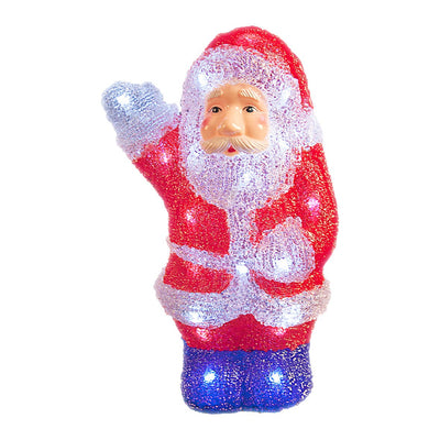 The Christmas Workshop Benross 22 cm 24 LED Acrylic Santa Ornament, Red