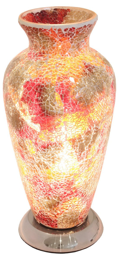 Large Mosaic Vase Lamp in Red