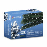 300 bright white LED chaser Christmas lights – 20.9m