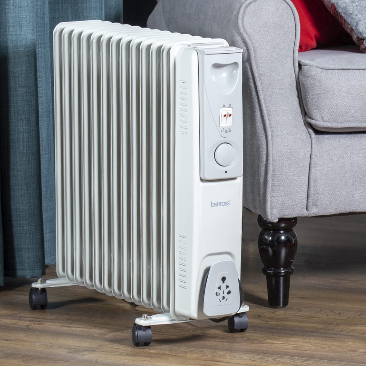 Benross white 13-fin 2500W oil filled radiator