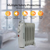 KNIGHT 7 Fins 700W Oil-Filled Radiator Heater White Colour with Thermostat, Overheat Protection, Power Switch, for indoor use, Quiet Electric Space Heater for Bedroom, Office, Home (7 Fins)