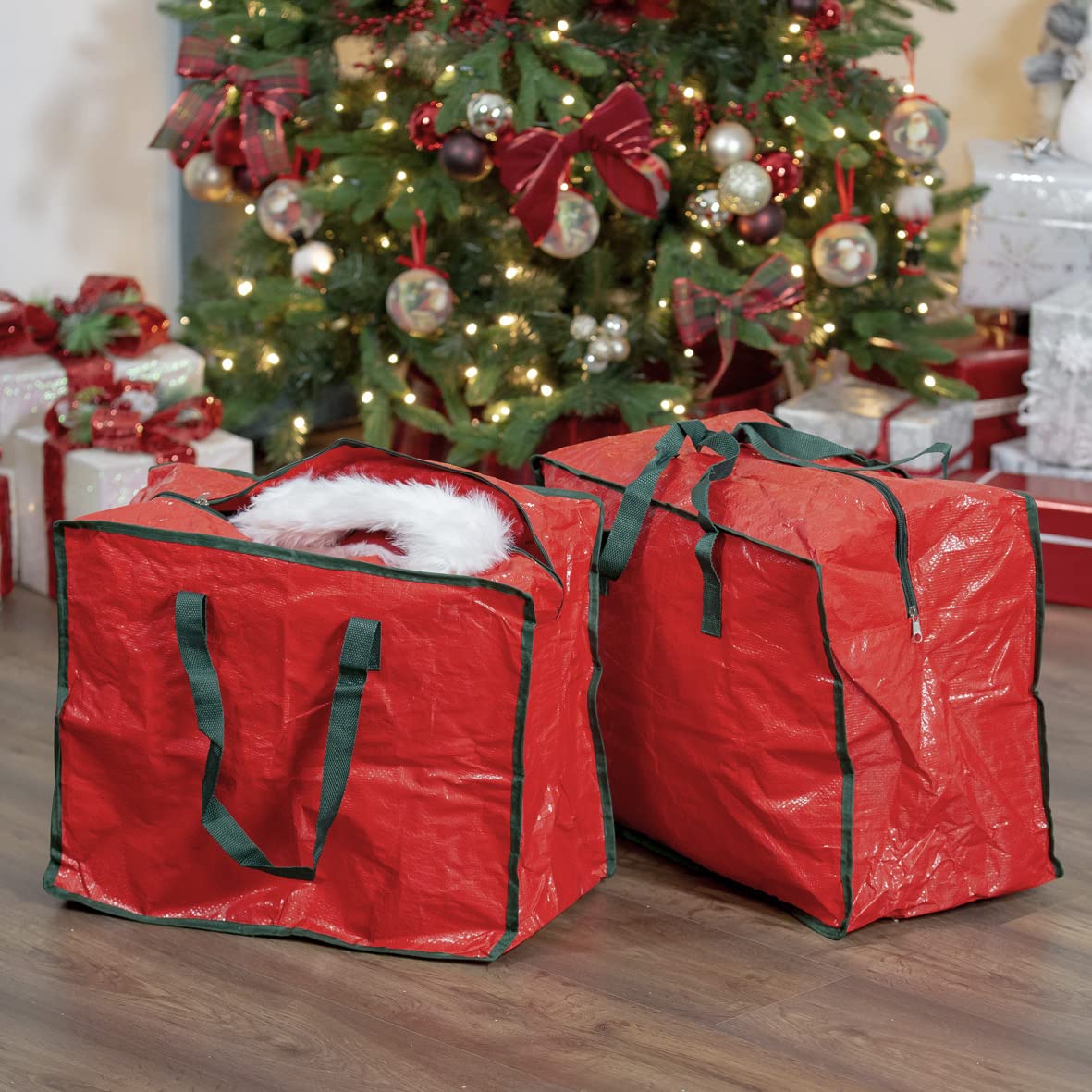 The Christmas Workshop Christmas tree and decoration storage bags, 2 pack