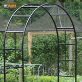 MyGarden Florence black steel garden arch for climbing plants
