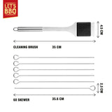 Let's BBQ 12-piece stainless steel barbecue tool set with carry bag