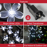 45cm bright white LED blossom Christmas tree with 48 lights