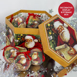 Set of 14 red and green Santa Christmas baubles