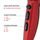 Red Hot red 2200W professional hair dryer