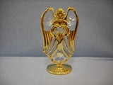 24K gold-plated angel heart ornament with Swarovski crystal