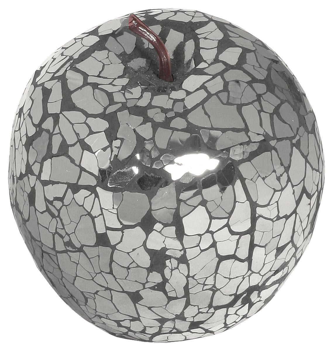Black mosaic glass apple ornament 9cm