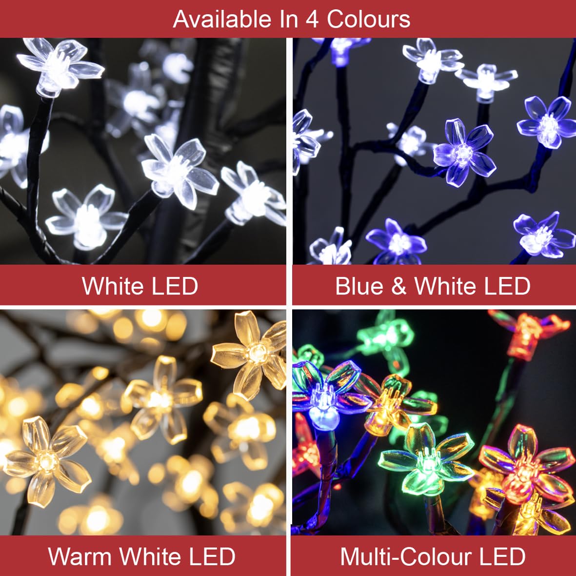 45cm bright white LED blossom Christmas tree with 48 lights