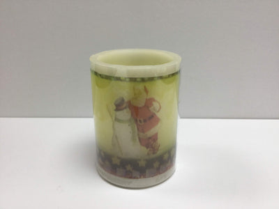 Premier Decorations 10cm LED Pillar Candle With Santa Design