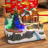 Musical Snowy Village Scene with LED Lights and Moving Train - XM6602