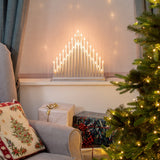 Silver Christmas candle bridge with 33 warm white lights