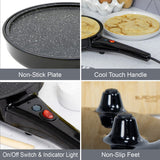 Quest 2-in-1 popcorn and crepe maker with 8 inch plate