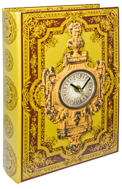 Febland Clock Storage Book Box, Yellow, Small