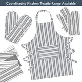Blackmoor Pair of Oven Gloves/Set of 2 Heat Resistant Cotton Kitchen Mitts for Home Cooking, BBQ, Grilling, Baking/Grey or Navy Stripe with Hanging Loop (Grey)
