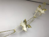 Cream and gold square foil Christmas garland ceiling decoration