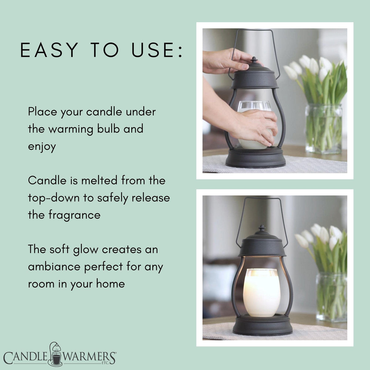 Candle Warmers Etc. Hurricane rustic brown candle warmer lantern