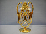 24K gold-plated angel heart ornament with Swarovski crystal
