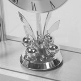 Widdop brushed aluminium carriage mantel clock with rotating pendulum