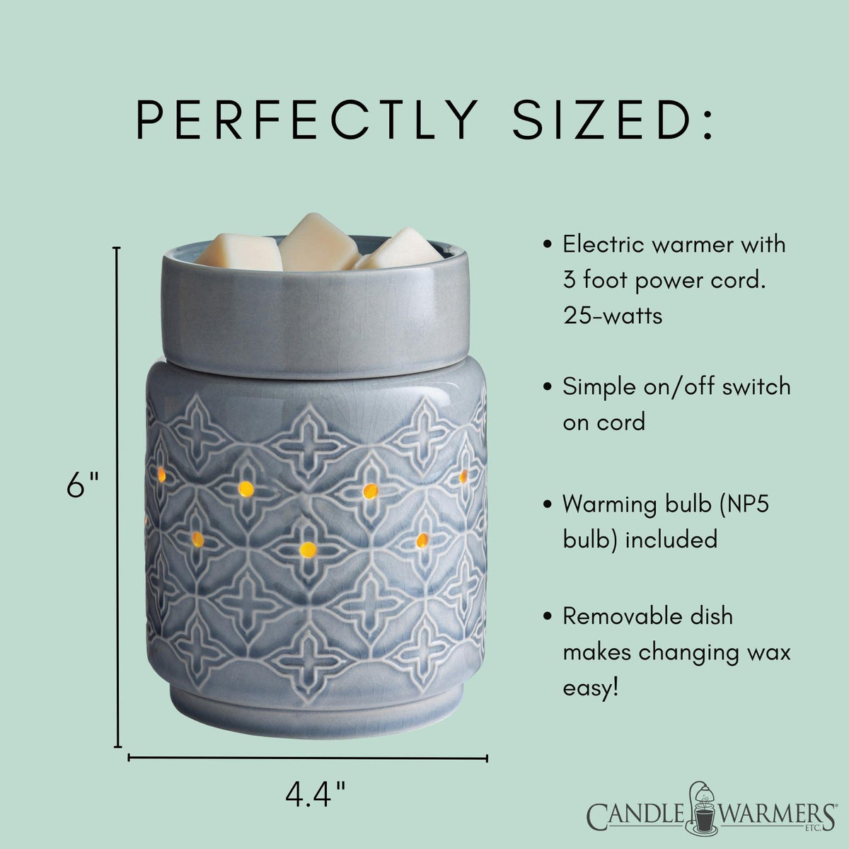 Candle Warmers Etc. Grey Jasmine illumination wax melt warmer