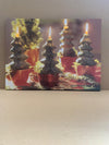 LED Canvas Print - Christmas Candles 40cm x 30cm Battery Operated