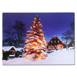 60 x 40cm LED flickering candle canvas Christmas wall art