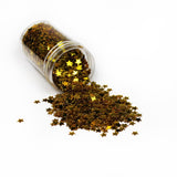 Christmas Star Confetti Glitter Pots, 12 Packs of Assorted Colours Red Silver Gold Multi Coloured