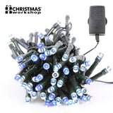 100 blue and warm white LED chaser Christmas lights – 6.9m