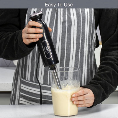 Quest 32129 Handheld Stick Blender & Masher/Ergonomic Design with Detachable Stick/Turbo Speed Button/Strong Titanium Blade / 750ml Beaker Included/Anti-Splash Cover / 700W