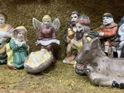 Nativity Scene with 11 Hand-Painted Porcelain Figurines - 97112