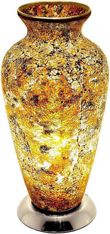 Yellow mosaic glass vase table lamp 38cm