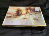 Pack of 10 sheep in snow Christmas cards with envelopes