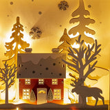 The Christmas Workshop wooden LED advent calendar with 24 drawers