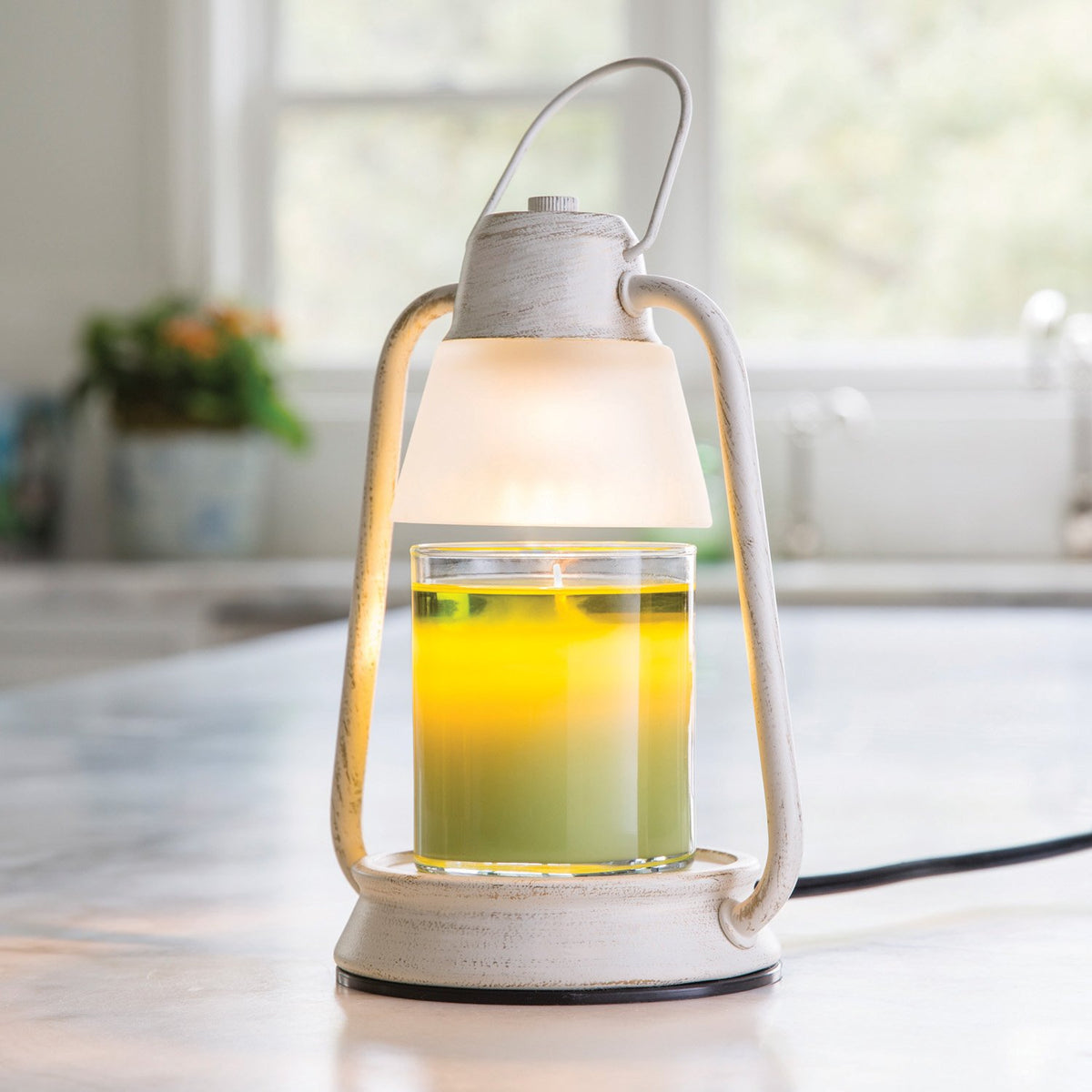 Brushed champagne Beacon top-down candle warmer lantern