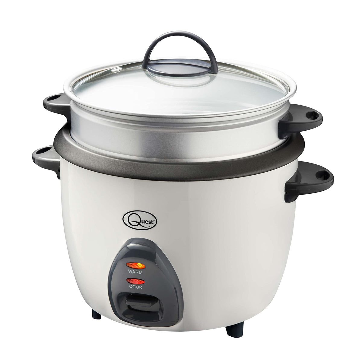 Quest 2.2L 900W white rice cooker and steamer