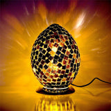 30cm black mosaic glass egg table lamp