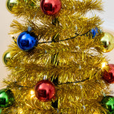6ft gold pre-lit pop-up Christmas tree with warm white LEDs