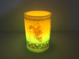 10cm colour-changing LED Santa pillar candle