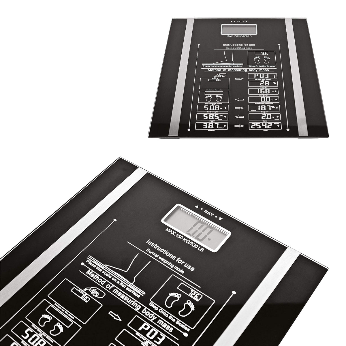 Bauer digital body analyser scales with tempered glass platform