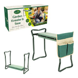 GardenKraft 10139 Folding Garden Kneeler with Additional Tool Bag, featuring a foam cushioned seat and sturdy steel frame, lightweight and portable for gardening tasks.