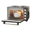 Quest 26L black countertop mini oven with twin hob and rotisserie