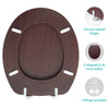 Anika 92449 Mahogany Effect Toilet Seat / Chrome Hinges / Easy Installation / 43cm x 37.5cm