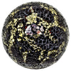Tiger black and gold mirrored mosaic glass decorative ball 13cm