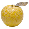 Yellow mosaic glass apple ornament with leaf